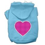 Pink Swiss Dot Heart Screen Print Pet Hoodies (Color/Size: Baby Blue Size XXXL)