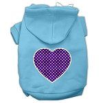 Purple Swiss Dot Heart Screen Print Pet Hoodies (Color/Size: Baby Blue Size XXXL)
