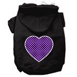 Purple Swiss Dot Heart Screen Print Pet Hoodies (Color/Size: Black Size XXXL)