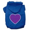 Purple Swiss Dot Heart Screen Print Pet Hoodies