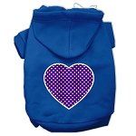 Purple Swiss Dot Heart Screen Print Pet Hoodies (Color/Size: Blue Size XXXL)