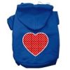 Red Swiss Dot Heart Screen Print Pet Hoodies