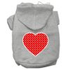 Red Swiss Dot Heart Screen Print Pet Hoodies