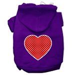 Red Swiss Dot Heart Screen Print Pet Hoodies (Color/Size: Purple Size XXXL)