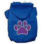 Purple Swiss Dot Paw Screen Print Pet Hoodies (Color/Size: Blue Size XXXL)