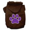 Purple Swiss Dot Paw Screen Print Pet Hoodies