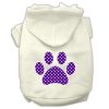 Purple Swiss Dot Paw Screen Print Pet Hoodies
