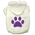 Purple Swiss Dot Paw Screen Print Pet Hoodies (Color/Size: Cream Size XXXL)