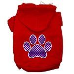 Purple Swiss Dot Paw Screen Print Pet Hoodies (Color/Size: Red Size XXXL)