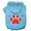 Red Swiss Dot Paw Screen Print Pet Hoodies