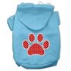 Red Swiss Dot Paw Screen Print Pet Hoodies