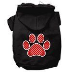 Red Swiss Dot Paw Screen Print Pet Hoodies (Color/Size: Black Size XXXL)