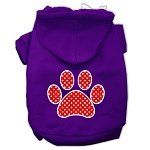 Red Swiss Dot Paw Screen Print Pet Hoodies (Color/Size: Purple Size XXXL)