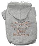 Happy Halloween Rhinestone Hoodies (Color/Size: Grey XS)