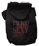 I'm Too Sexy Rhinestone Hoodies (Color/Size: Black XS)