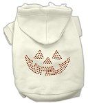 Jack O' Lantern Rhinestone Hoodies (Color/Size: Cream XXXL)