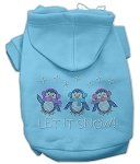 Let it Snow Penguins Rhinestone Hoodie (Color/Size: Baby Blue XS)