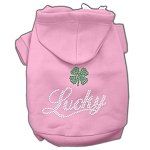 Lucky Rhinestone Hoodies (Color/Size: Pink XXXL)