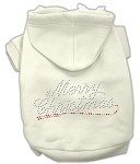 Merry Christmas Rhinestone Hoodies (Color/Size: Cream XL)