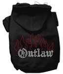 Outlaw Rhinestone Hoodies (Color/Size: Black XXL)