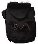 Peace, Love and Candy Canes Hoodies (Color/Size: Black XL)