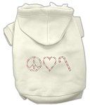 Peace, Love and Candy Canes Hoodies (Color/Size: Cream S)