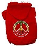 Rasta Peace Sign Hoodie (Color/Size: Red XXXL)