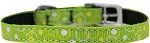 Retro Nylon Dog Collar with classic buckle 3/8" (Color/Size: Lime Green Size 8)