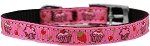 Cupcakes Nylon Dog Collar with classic buckle 3/8" (Color/Size: Pink Size 8)