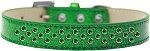 Sprinkles Ice Cream Dog Collar Emerald Green Crystals (Color/Size: Size 20 Emerald Green)