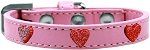 Red Glitter Heart Widget Dog Collar (Color/Size: Light Pink Size 20)
