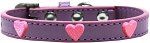 Pink Glitter Heart Widget Dog Collar (Color/Size: Lavender Size 20)