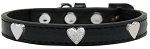 Silver Heart Widget Dog Collar (Color/Size: Black Size 20)