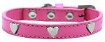 Silver Heart Widget Dog Collar (Color/Size: Bright Pink Size 20)
