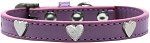 Silver Heart Widget Dog Collar (Color/Size: Lavender Size 20)