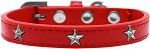 Silver Star Widget Dog Collar (Color/Size: Red Size 20)