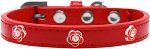 Red Rose Widget Dog Collar (Color/Size: Red Size 20)