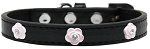 Light Pink Rose Widget Dog Collar (Color/Size: Black Size 20)