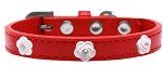 Light Pink Rose Widget Dog Collar (Color/Size: Red Size 20)