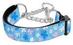 Butterfly Nylon Ribbon Collar Martingale (Color/Size: Blue Medium)
