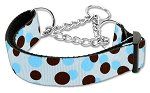 Confetti Dots Nylon Collar Martingale (Color/Size: Baby Blue Medium)