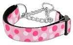 Confetti Dots Nylon Collar Martingale (Color/Size: Light Pink Medium)