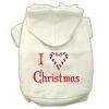 I Heart Christmas Screen Print Pet Hoodies