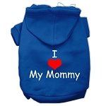 I Love My Mommy Screen Print Pet Hoodies (Color/Size: Blue Size Sm)
