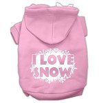 I Love Snow Screenprint Pet Hoodies (Color/Size: Light Pink Size S)