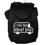 I ride the short bus Screen Print Pet Hoodies (Color/Size: Black Size S)