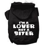 I'm a Lover not a Biter Screen Printed Dog Pet Hoodies (Color/Size: Black Size Sm)