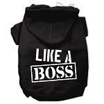 Like a Boss Screen Print Pet Hoodies (Color/Size: Black Size Sm)
