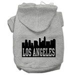 Los Angeles Skyline Screen Print Pet Hoodies (Color/Size: Grey Size Med)