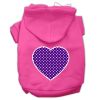 Purple Swiss Dot Heart Screen Print Pet Hoodies